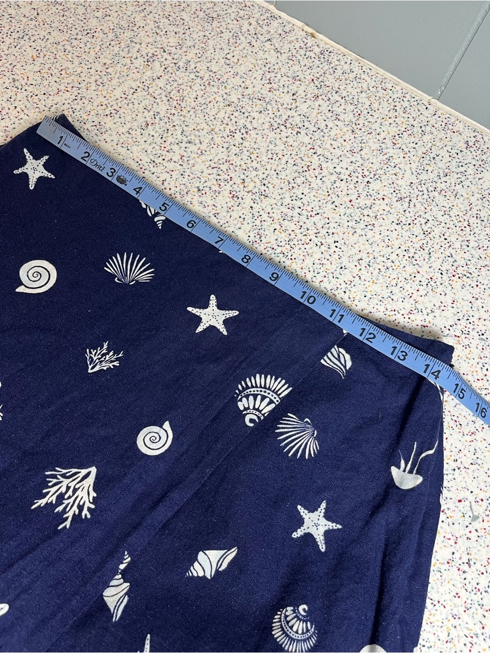 a new day Linen Blend Skort Navy Blue White Nautical Coastal Seashell Women’s 6 - Picture 5 of 7